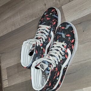 Vans Sk8-HI Flamingo Canvas High Top Sneakers Size 12M/11W RARE